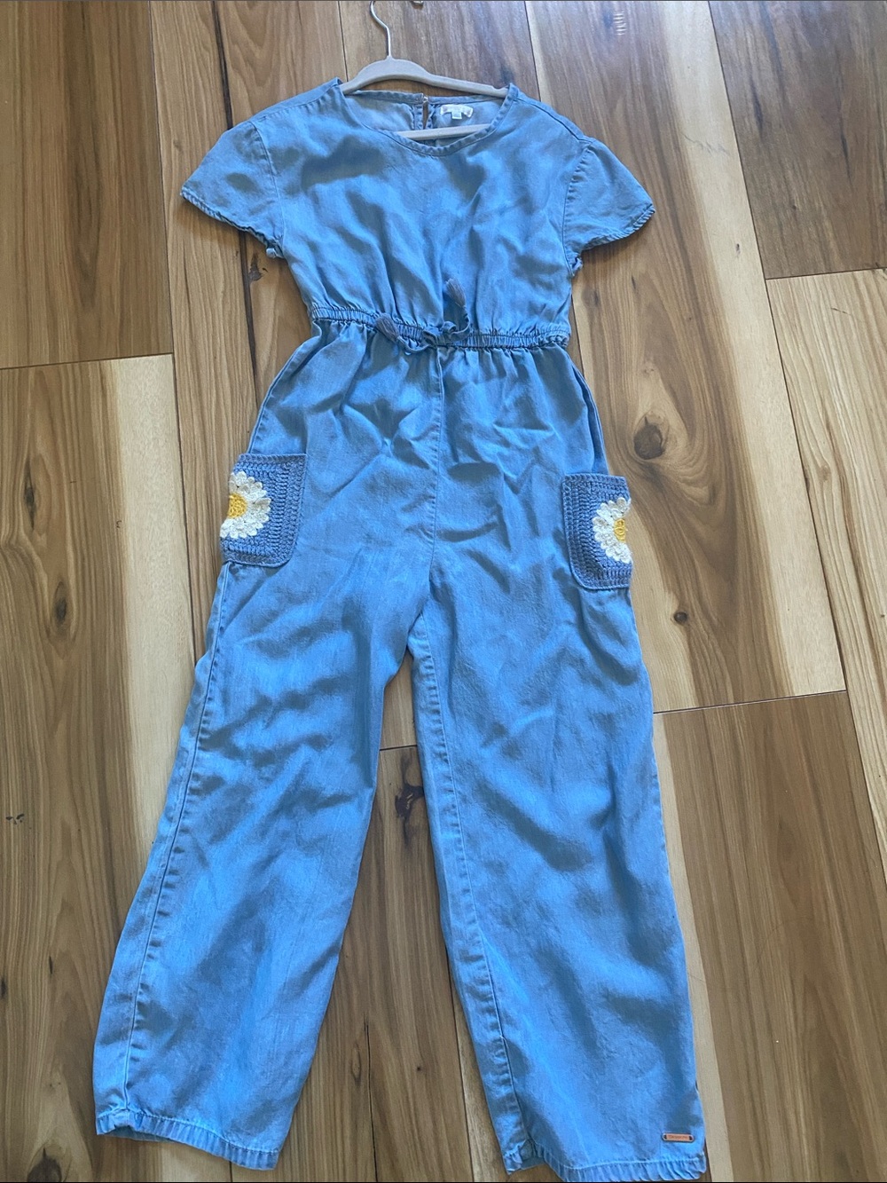 TAHARI Girls' One-Piece Jumpsuit with Daisy Pockets & Matching Purse